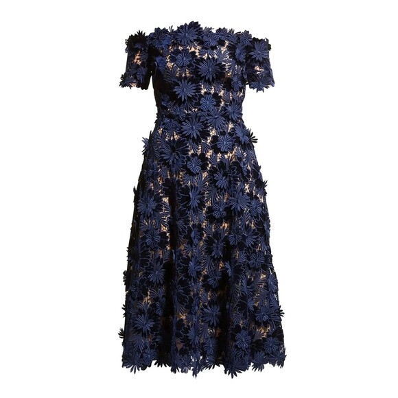 Oscar de la Renta Dresses & Skirts - NWT.$5990 OSCAR DE LA RENTA Off-the-shoulder Velvet And Guipure Lace Dress Sz 14